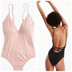 J. Crew Pink Montauk Playa Cross Back Swimsuit sz. S